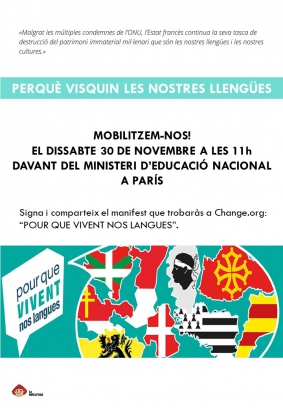 Perquè visquin les nostres llengües, La Bressola manifesta a París